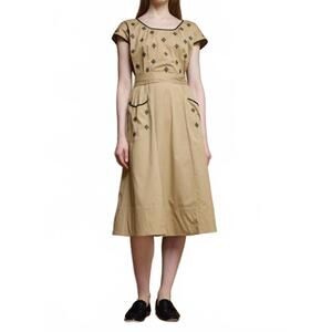 NEW LOVE BINETTI fara midi dress in oatmeal